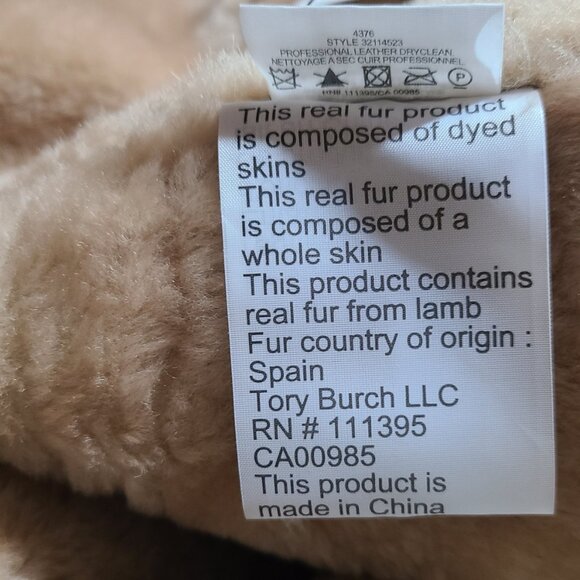 $2300 TORY BURCH Small 2/4 SHEARLING LAMB FUR Leather Bennett Coat MAX MARA - Picture 10 of 12